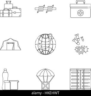 Linke Land Icons Set. Abbildung 9 links Land-Vektor-Icons für das Web zu skizzieren Stock Vektor