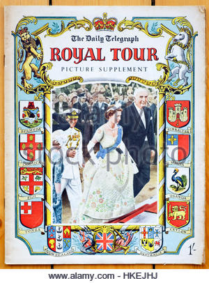 Daily Telegraph vom Bild Ergänzung der königlichen Tour von Queen Elizabeth 1953-1954 durchgeführt Stockfoto