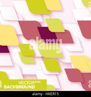 Geometrischen abstrakten Hintergrund mit Quadraten Raute Formen. Vektor-Illustration-eps10. Pop-up Stil. Schneide aus Papier. Stock Vektor