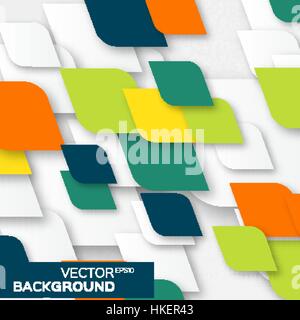 Geometrischen abstrakten Hintergrund mit Quadraten Raute Formen. Vektor-Illustration-eps10. Pop-up Stil. Schneide aus Papier. Stock Vektor