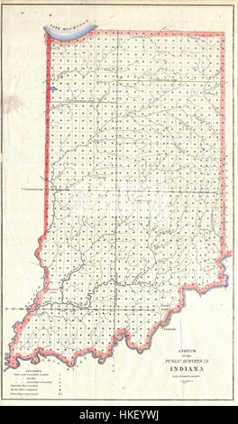 1850-Public Umfrage Karte von Indiana Geographicus IN ls 1850 Stockfoto