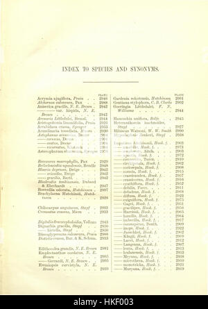 Eine Seite aus Hookers „Icones Plantarum“ Band 30 (1913), die Pflanzenarten mit detaillierten botanischen Abbildungen und wissenschaftlicher Genauigkeit katalogisiert. Stockfoto