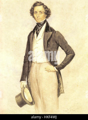 Felix Mendelssohn Bartholdy Aquarell von James Warren Childe 1830 Stockfoto