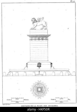 „Fontaine de la Place des Invalides“ bezieht sich auf den monumentalen Brunnen am Place des Invalides in Paris, Frankreich. Der Brunnen ist Teil der architektonischen Pracht rund um das Hôtel des Invalides, in dem sich das Grab Napoleons befindet. Es ist ein bedeutendes historisches und kulturelles Wahrzeichen im Herzen von Paris. Stockfoto