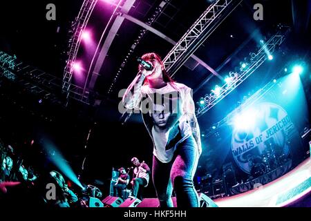 Trezzo Sull'adda, Italien. 26. Januar 2017. US-amerikanische Metalcore-Band Walls of Jericho live in Italien führt: Mairo Cinquetti/Pacific Press/Alamy Live News Stockfoto