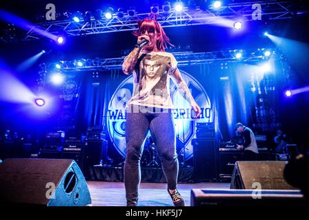 Trezzo Sull'adda, Italien. 26. Januar 2017. US-amerikanische Metalcore-Band Walls of Jericho live in Italien führt: Mairo Cinquetti/Pacific Press/Alamy Live News Stockfoto