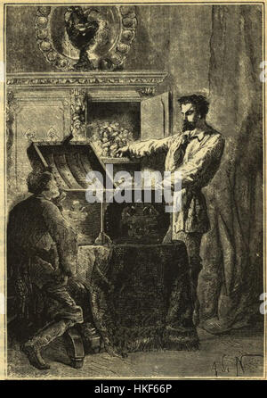 Ein Gemälde von Captain Nemo aus Jules Vernes „20.000 Meilen unter dem Meer“. Das Bild zeigt Nemo in einem goldenen Setting, das die abenteuerliche und geheimnisvolle Natur des klassischen Romans widerspiegelt. Stockfoto