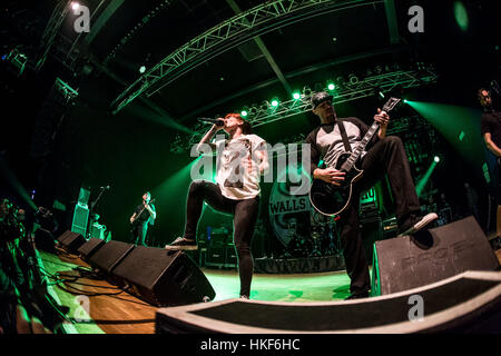 Trezzo Sull'adda, Italien. 26. Januar 2017. US-amerikanische Metalcore-Band Walls of Jericho live in Italien führt: Mairo Cinquetti/Pacific Press/Alamy Live News Stockfoto