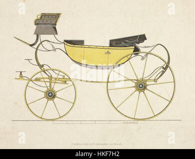 Die Barouche-Kutsche mit hohem Barsch aus dem Jahr 1816 stellt einen unverwechselbaren Transportstil dar, den die Elite im Europa des frühen 19. Jahrhunderts verwendet. Bekannt für sein erhöhtes Barschdesign, spiegelt diese Kutsche den sozialen Status und den Luxus der damaligen Zeit wider. Stockfoto