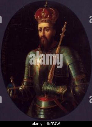 Dieses Porträt von Sigismund II. August, dem letzten jagiellonischen König von Polen, wird einem unbekannten litauischen Künstler zugeschrieben. Er spiegelt das königliche Verhalten und die historische Bedeutung des Königs wider. Stockfoto