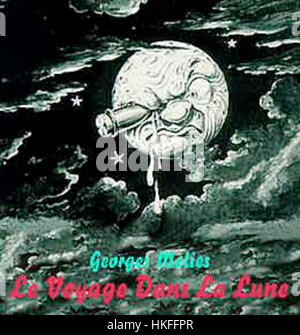 Dieses Gemälde aus dem frühen 20. Jahrhundert mit dem Titel „Reise zum Mond“ zeigt eine fantastische Reise zum Mond und fängt die Fantasie und die traumhafte Atmosphäre dieser Zeit ein. Es spiegelt die frühe Faszination der Weltraumforschung wider, Jahre vor der tatsächlichen Mondlandung. Stockfoto