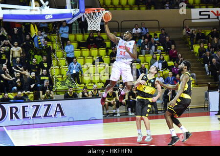 Monaco. 26. Januar 2017. Basketball-Europa-Champions-league-AS Monaco - Aris Salonique (80-66). Bildnachweis: Philippe Lombard/Pacific Press/Alamy Live-Nachrichten Stockfoto