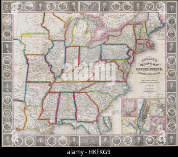 1848 Phelps Landeskarte der Vereinigten Staaten (Taschenkarte) Geographicus United States Phelps 1848 Stockfoto