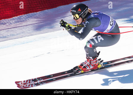 Cortina d ' Ampezzo, Italien. 27. Januar 2017. Sofia Goggia Italiens auf dem Platz beim Abfahrtstraining in Cortina d ' Ampezzo, Italien am 27. Januar 2017. Bildnachweis: Rok Rakun/Pacific Press/Alamy Live-Nachrichten Stockfoto