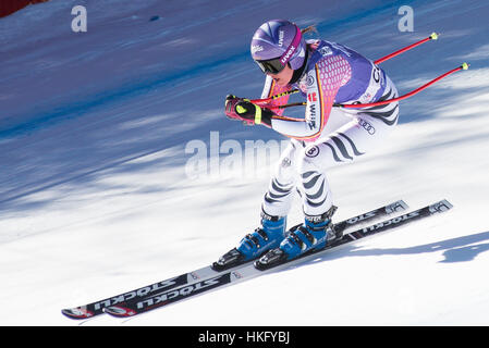 Cortina d ' Ampezzo, Italien. 27. Januar 2017. Viktoria Rebensburg von Deutschland auf dem Platz beim Abfahrtstraining in Cortina d ' Ampezzo, Italien am 27. Januar 2017. Bildnachweis: Rok Rakun/Pacific Press/Alamy Live-Nachrichten Stockfoto