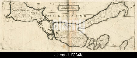 Karte von Drepanon Strait und Grundriss von Lefkada Festung Coronelli Vincenzo 1688 Stockfoto