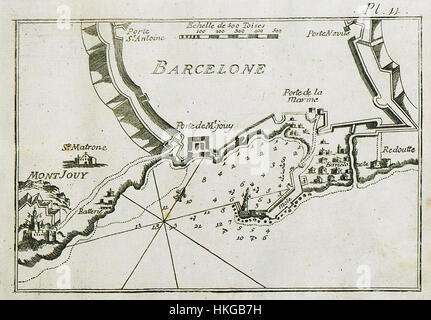 Karte von Hafen von Barcelona Roux Joseph 1804 Stockfoto