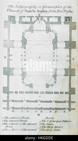 Ichnography oder Groundplot von der Kirche Sancta Sophia von du Fresne Gilles Pierre 1729 Stockfoto