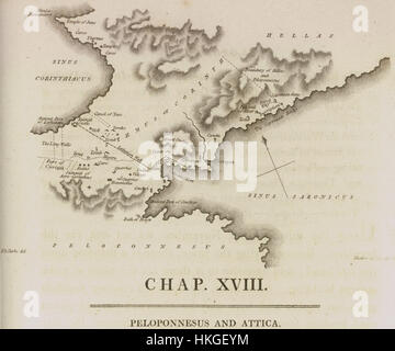 Karte des Isthmus von Korinth Clarke Edward Daniel 1813 Stockfoto