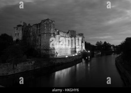 Winter Schnee, Newark Castle, Newark auf Trent, Nottinghamshire, England, UK Stockfoto