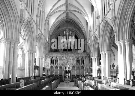 Innere des Southwell Minster, Southwell Markt Stadt, Nottinghamshire, England, UK Stockfoto