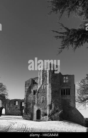 Winter Schnee, Newark Castle, Newark auf Trent, Nottinghamshire, England, UK Stockfoto