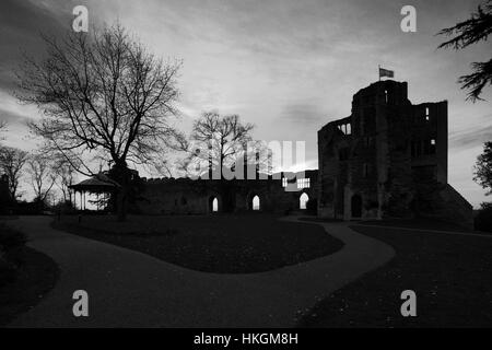 Winter Schnee, Newark Castle, Newark auf Trent, Nottinghamshire, England, UK Stockfoto