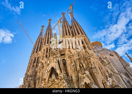 Design der Kathedrale Sagrada Familia von Antoni Gaudi, Barcelona, Katalonien, Spanien Stockfoto