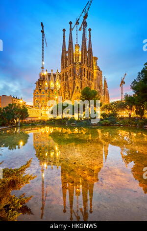 Design der Kathedrale Sagrada Familia von Antoni Gaudi, Barcelona, Katalonien, Spanien Stockfoto