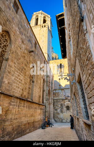 Kathedrale von Barcelona, Barri Ghotic Viertel, Katalonien, Spanien Stockfoto