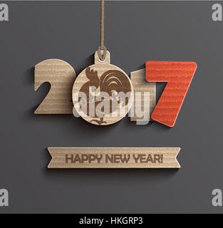 Glückliches neues Jahr 2017. Jahr der Dienstplan 2017 mit Schleife und Text frohes neues Jahr. Stock Vektor