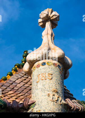 Casa Batllo, Passeig de Gracia, Barcelona, Katalonien, Spanien. Stockfoto