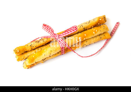 Salzige Snacks mit Sesam und Mohn Stockfoto