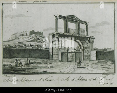 Arco di Adriano e di Teseo Pomardi Simone 1820 Stockfoto