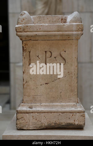 Altar der Stein Liber Pater Kreuzbein. Marmor. 1. Jahrhundert. Augusta Emerita (Mérida). Spanien. Stockfoto