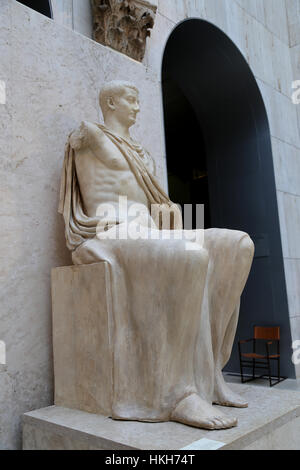 Tiberius (42 v. Chr. - 16 n. Chr.). Römischer Kaiser. Julio-Claudia-Dynastie. Die Statue. Spanien. Stockfoto