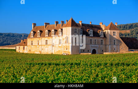 Clos de Vougeot Schloss im Burgund Stockfoto