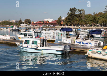 Boote im Hafen, Olhao, Algarve, Portugal, Europa Stockfoto