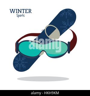 Winter Sport Brille und Snowboard Grafik Stock Vektor
