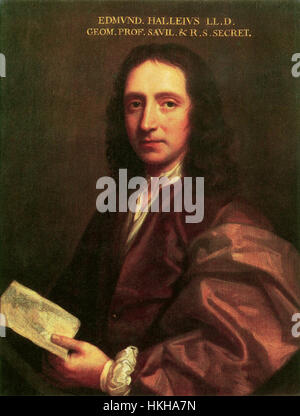 EDMOND HALLEY (1656-1742) englischer Mathematiker und Astronom, gemalt von Thomas Murray etwa 1686 Stockfoto