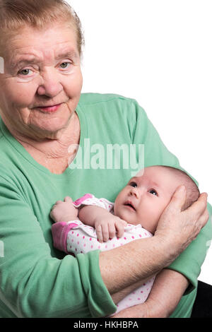 Großmutter Holding neugeborenes baby Stockfoto