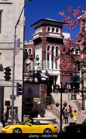 Über Rodeo Einkaufspassage am Rodeo Drive in Beverly HIlls, Kalifornien Stockfoto