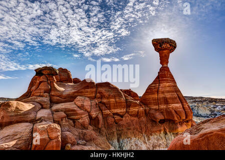 Toadstool Hoodoo in Paria River rimrocks Stockfoto