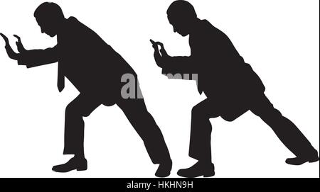 Abbildung des Menschen-Silhouetten drängen isoliert Stock Vektor