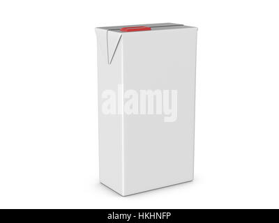 Kartonverpackung auf weißem Hintergrund. 3D Illustration. Stockfoto