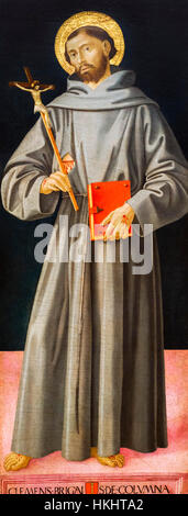 Franz von Assisi von Antoniazzo Romano (Antonio di Benedetto Aquilo), Tempera und Gold auf Holz, c.1480 Stockfoto