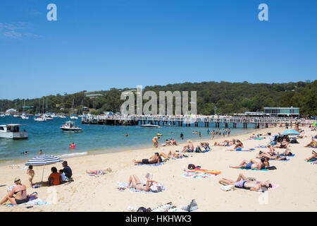 Balmoral Sicht auf Strand und Sohn Middle Harbour in Mosman, Sydney, New South Wales, Australien Stockfoto