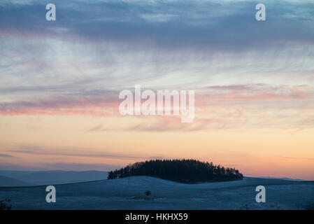 Sonnenuntergang über der Cesky Kras, Böhmen, Tschechische Republik, Europa Stockfoto