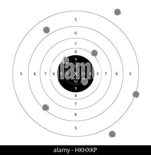Gewehrschießen Papier Ziele Vektor mit weißem Hintergrund Stock Vektor