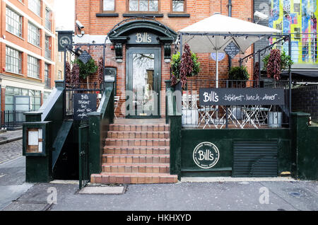 Rechnungen Restaurant Cafe in Hoxton East London Stockfoto